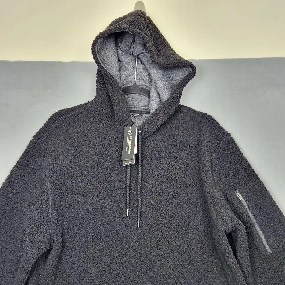 Banana Republic Hoodie Mens Large Ultrawarm Sherpa Fleece Pullover Performance